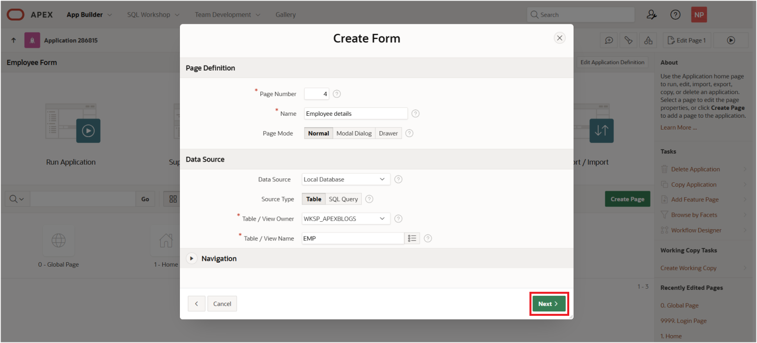 apex field notes: how do i create a table using sql... Creating a Form in Oracle APEX from a Database Table - APEXpert ...